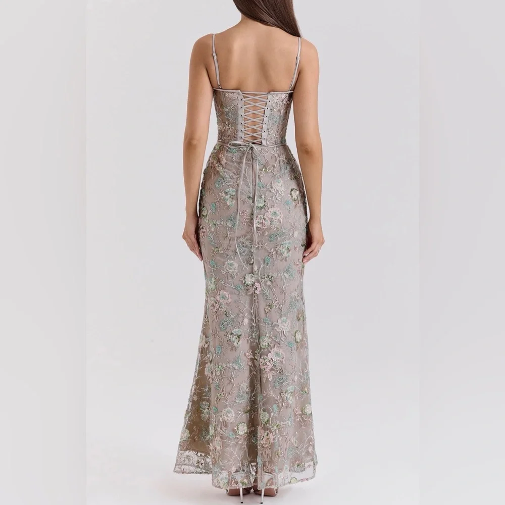 Naima Embroidered Sequin Mermaid Gown XL A/C Cup - Picture 2 of 7